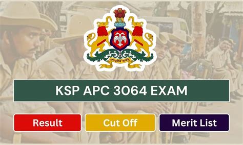 KSP Result 2024 Date, Download Karnataka Police APC 3064 .